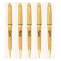 Gold Trim Twist Bamboo Pen